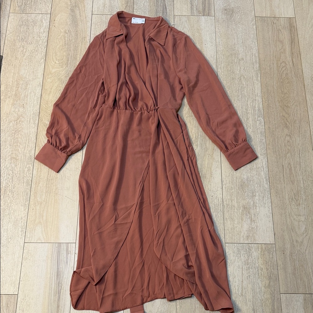 ASOS Design Rust Wrap Dress Size 14